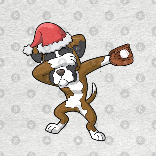 Boxer Dog Santa Claus Baseball by E